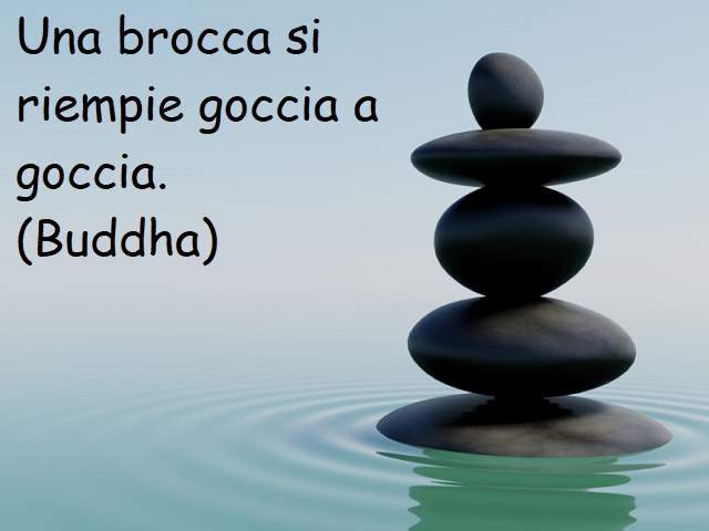 Una brocca si riempie goccia a goccia.(Buddha)
