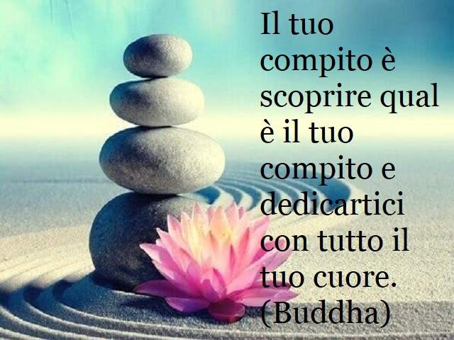 Il tuo compito è scoprire qual è il tuo compito e dedicartici con tutto il tuo cuore.(Buddha)