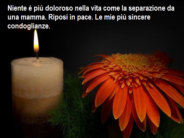 Niente è più doloroso nella vita come la separazione da una mamma. Riposi in pace. Le mie più sincere condoglianze.