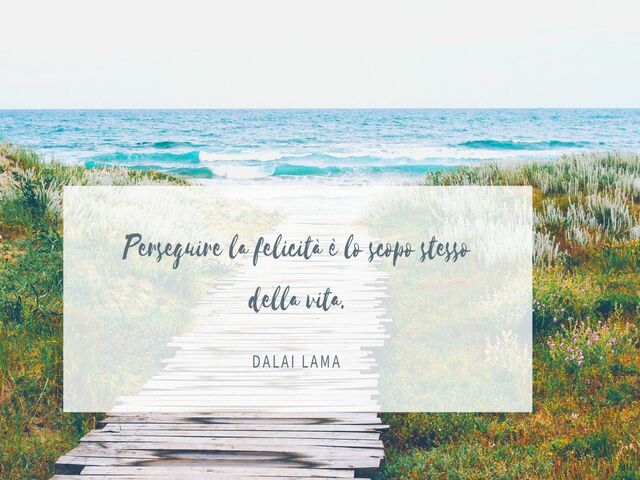 Perseguire la felicità è lo scopo stesso della vita. (Dalai Lama)