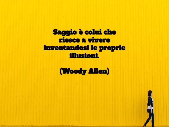 Saggio è colui che riesce a vivere inventandosi le proprie illusioni.(Woody Allen)