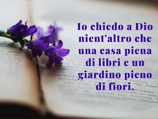 Io chiedo a Dio nient'altro che una casa piena di libri e un giardino pieno di fiori.(Confucio)