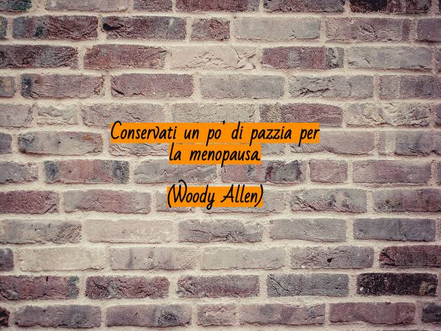 Conservati un po' di pazzia per la menopausa.(Woody Allen)