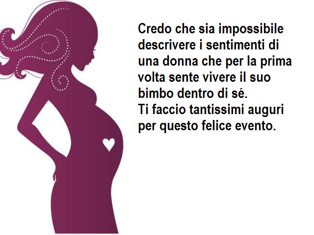 Credo che sia impossibile descrivere i sentimenti di una donna che per la prima volta sente vivere il suo bimbo dentro di sé. Ti faccio tantissimi auguri per questo felice evento.