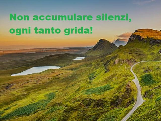 Non accumulare silenzi, ogni tanto grida!