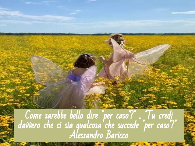 Come sarebbe bello dire 'per caso'? .. "Tu credi davvero che ci sia qualcosa che succede 'per caso'?"(Alessandro Baricco)
