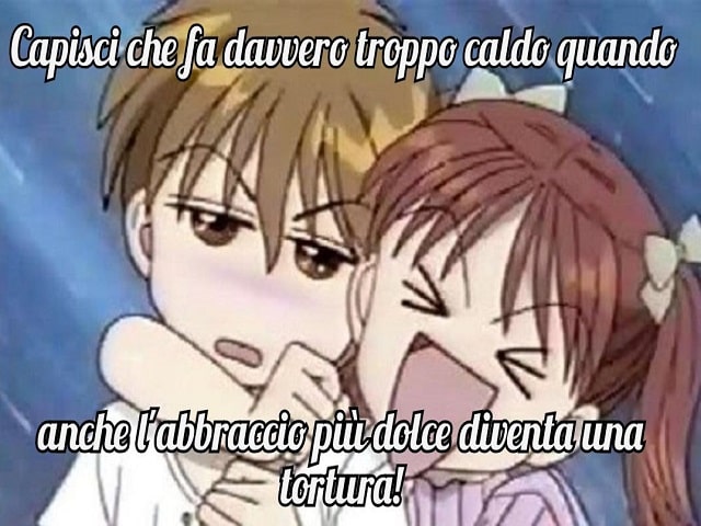 Capisci che fa davvero troppo caldo quando anche l'abbraccio più dolce diventa una tortura.