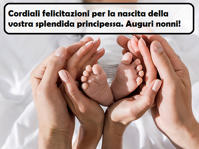 Cordiali felicitazioni per la nascita della vostra splendida principessa. Auguri nonni!
