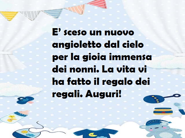 E’ sceso un nuovo angioletto dal cielo per la gioia immensa dei nonni. La vita vi ha fatto il regalo dei regali. Auguri!