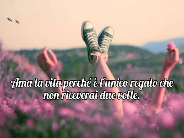 Ama la vita perché è l'unico regalo che non riceverai due volte.