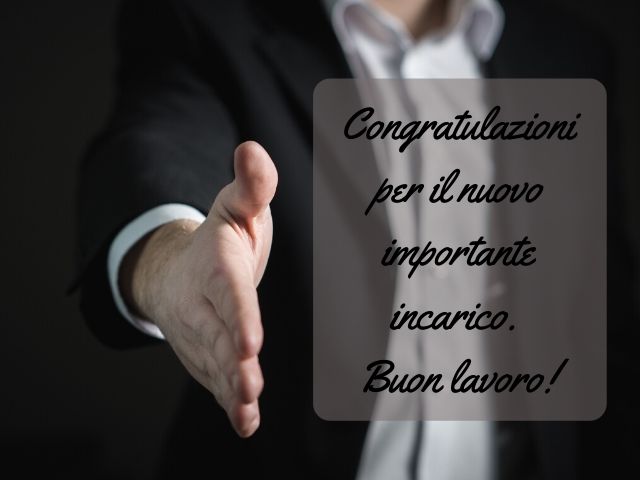Congratulazioni per il nuovo importante incarico.Buon lavoro!
