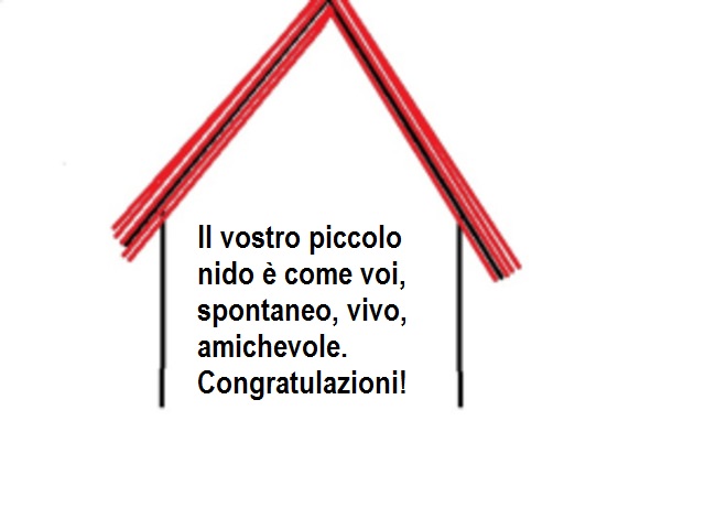 Il vostro piccolo nido è come voi, spontaneo, vivo, amichevole. Congratulazioni!