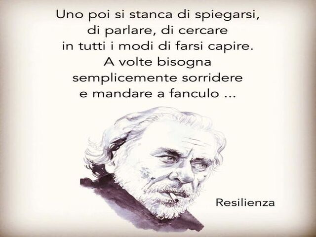 Uno poi si stanca di spiegarsi, di parlare, di cercare in tutti i modi di farsi capire. A volte bisogna semplicemente sorridere e mandare a f*****o.
