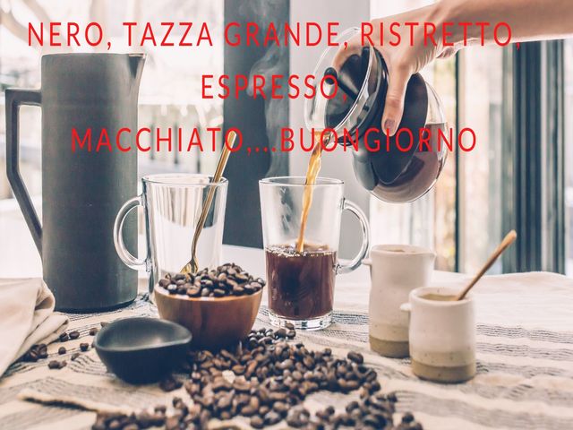 Nero, tazza grande, ristretto, macchiato,...Buongiorno.