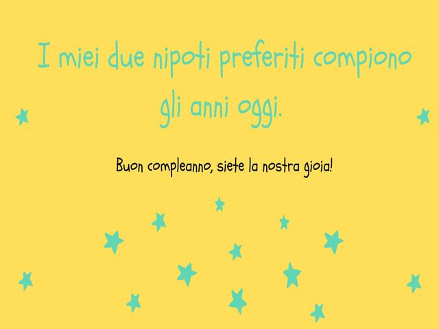 I miei due nipoti preferiti compiono gli anni oggi. Buon compleanno siete la nostra gioia!