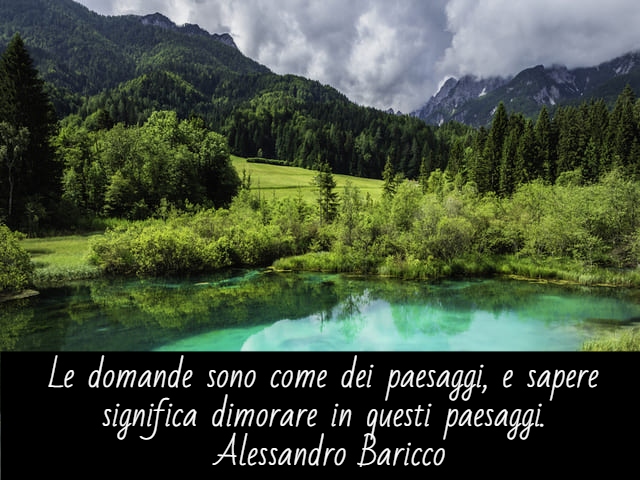 Le domande sono come dei paesaggi, e sapere significa dimorare in questi paesaggi.(Alessandro Baricco)