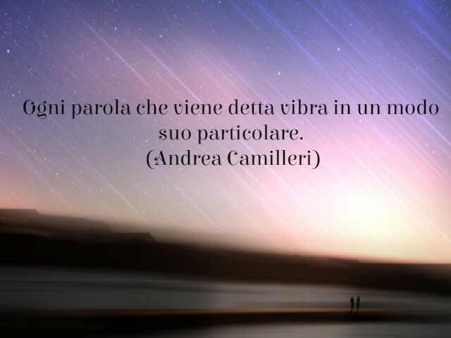 Ogni parola che viene detta vibra in un modo suo particolare. (Andrea Camilleri)