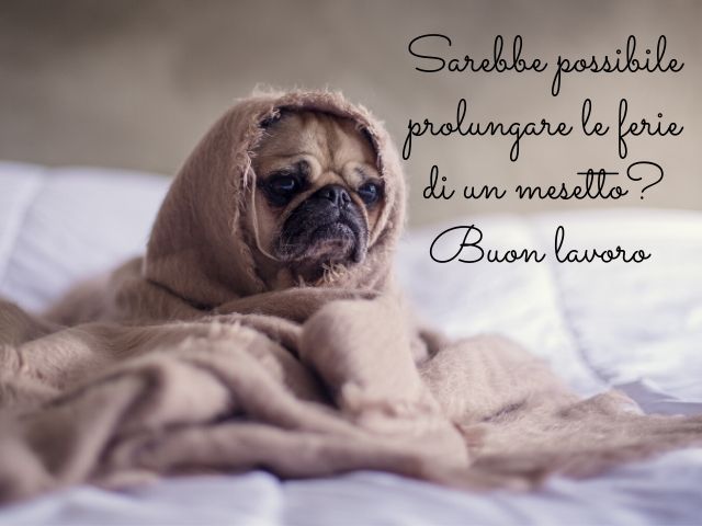 Sarebbe possibile prolungare le ferie di un mesetto?Buon lavoro.
