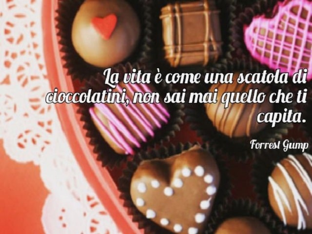 La vita è come una scatola di cioccolatini, non sai mai quello che ti capita.(Forrest Gump)