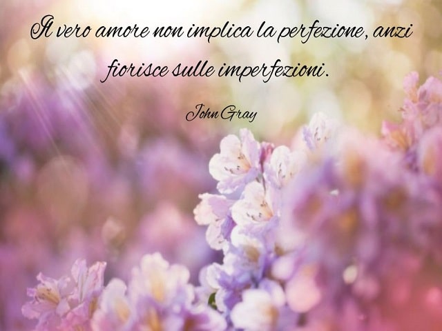 Il vero amore non implica la perfezione, anzi fiorisce sulle imperfezioni.(John Gray)
