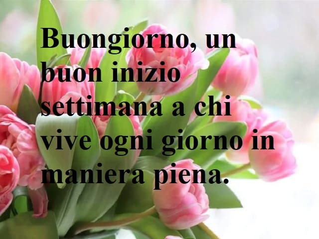 Buongiorno, un buon inizio settimana a chi vive ogni giorno in maniera piena.
