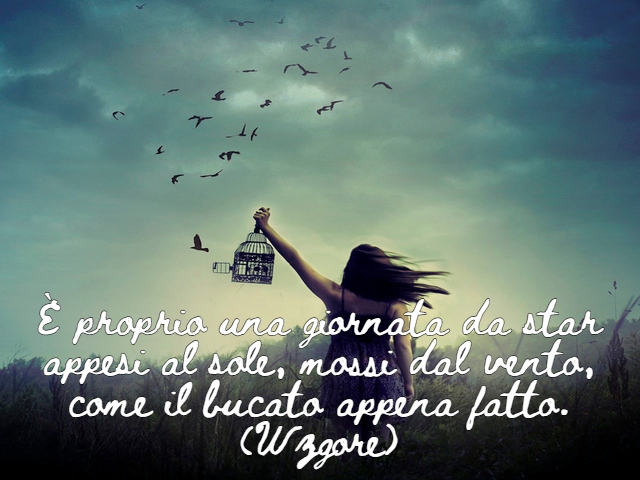 È proprio una giornata da star appesi al sole, mossi dal vento, come il bucato appena fatto.(Wzgore)