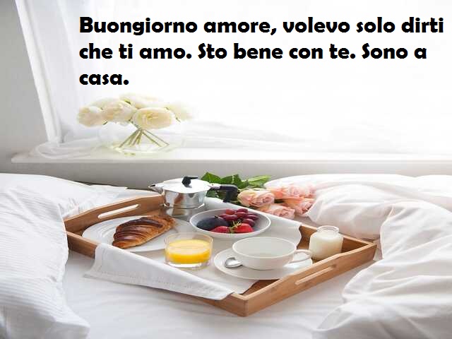 Buongiorno amore, volevo solo dirti che ti amo. Sto bene con te. Sono a casa.