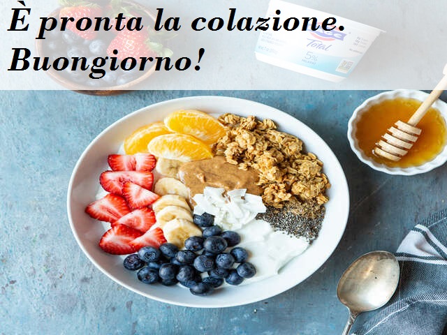 È pronta la colazione. Buongiorno!
