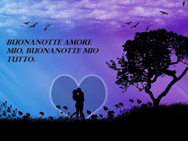 Buonanotte amore mio, buonanotte mio tutto.