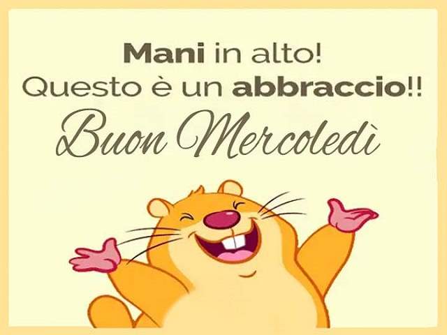 Mani in alto! Questo è un abbraccio!! Buon mercoledì!