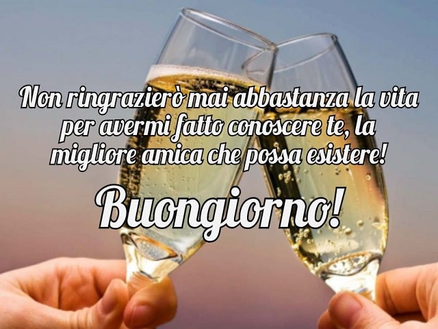 Non ringrazierò mai abbastanza la vita per avermi fatto conoscere te, la migliore amica che possa esistere!Buongiorno!