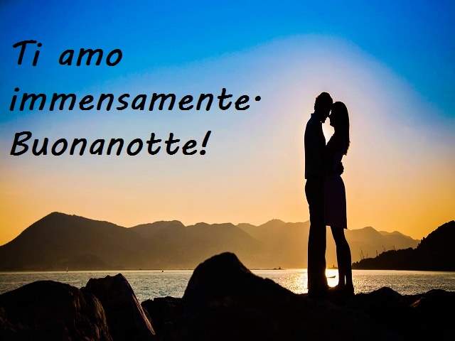 Ti amo immensamente. Buonanotte!