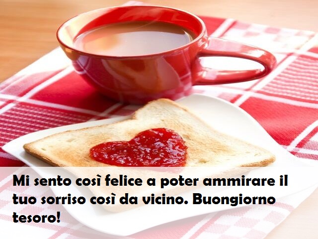 Mi sento così fortunato a poter ammirare il tuo sorriso così da vicino. Buongiorno tesoro!