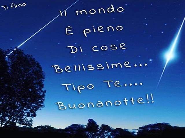 Ti amo. Il mondo è pieno di cose bellissime...Tipo te...Buonanotte!!
