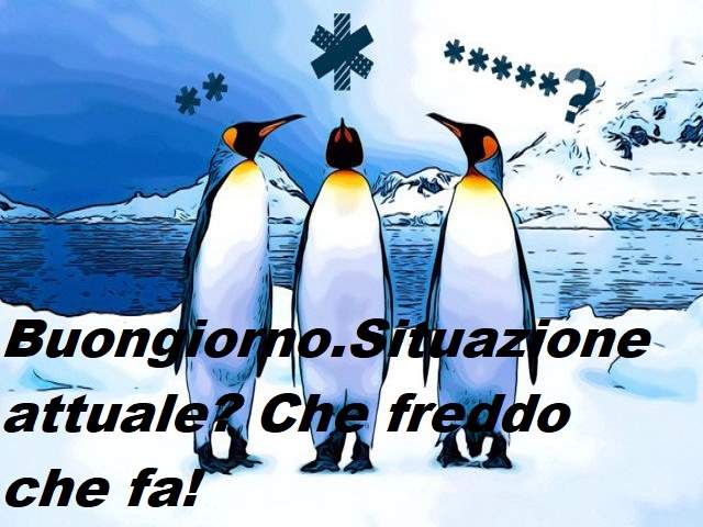 Buongiorno...situazione attuale? Che freddo che fa!