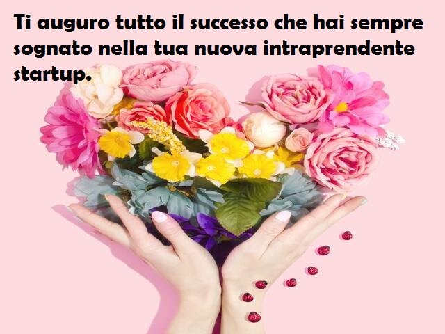 Ti auguro tutto il successo che hai sempre sognato nella tua nuova intraprendente startup.