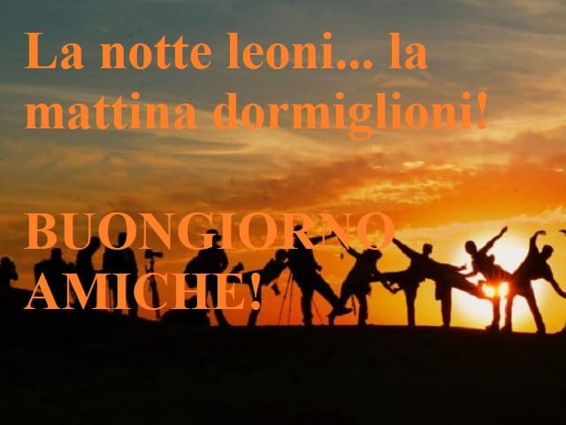 La notte leoni... la mattina dormiglioni! Buongiorno amiche!