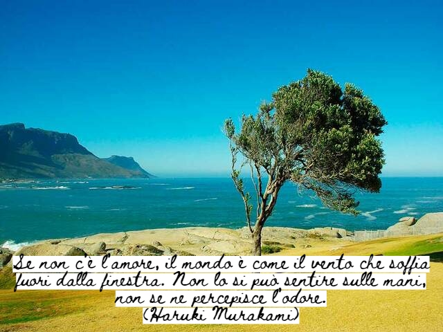 Se non c’è l’amore, il mondo è come il vento che soffia fuori dalla finestra. Non lo si può sentire sulle mani, non se ne percepisce l’odore.(Haruki Murakami)