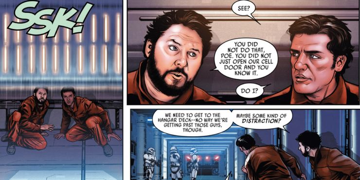 Poe e Snap in uno dei fumetti Marvel