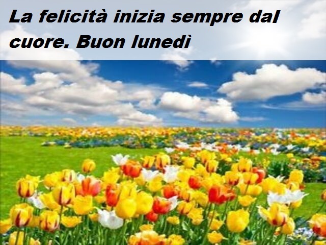 La felicità inizia sempre dal cuore. Buon lunedì