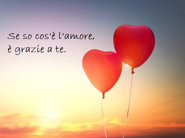 Se so cos’è l’amore, è grazie a te.