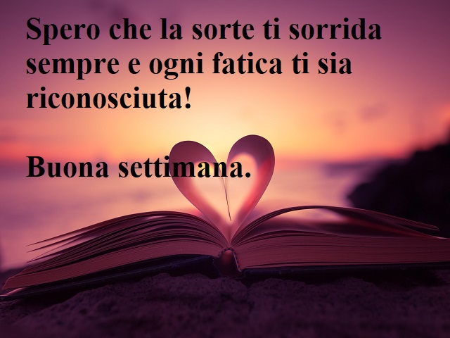 Spero che la sorte ti sorrida sempre e ogni fatica ti sia riconosciuta! Buona settimana.