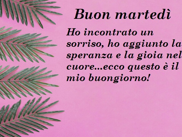 Ho incontrato un sorriso, ho aggiunto la speranza e la gioia nel cuore...ecco questo è il mio buongiorno!