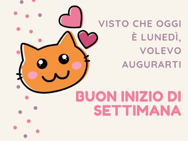 Visto che oggi è lunedì volevo augurarti buon inizio di settimana