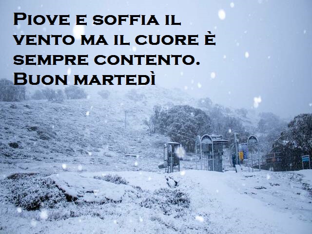 Piove e soffia il vento ma il cuore è sempre contento. Buon martedì