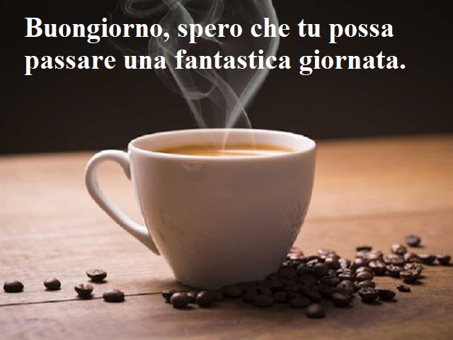 Buongiorno, spero che tu possa passare una fantastica giornata.