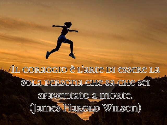 Il coraggio è l’arte di essere la sola persona che sa che sei spaventato a morte.(James Harold Wilson)