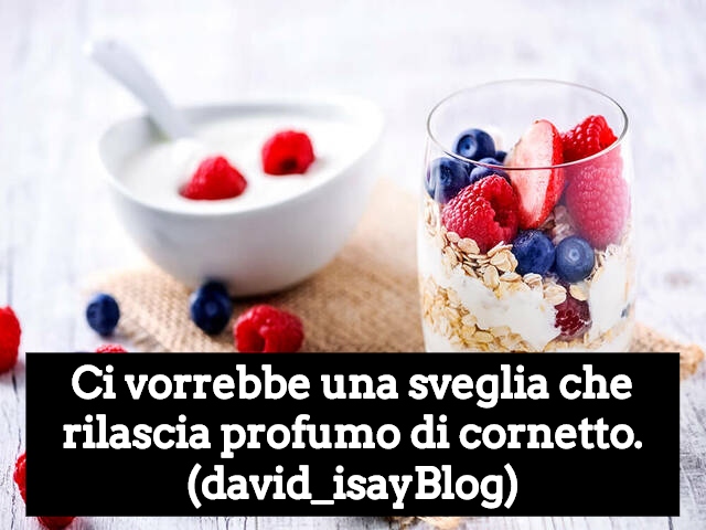 Ci vorrebbe una sveglia che rilascia profumo di cornetto.(david_isayBlog)