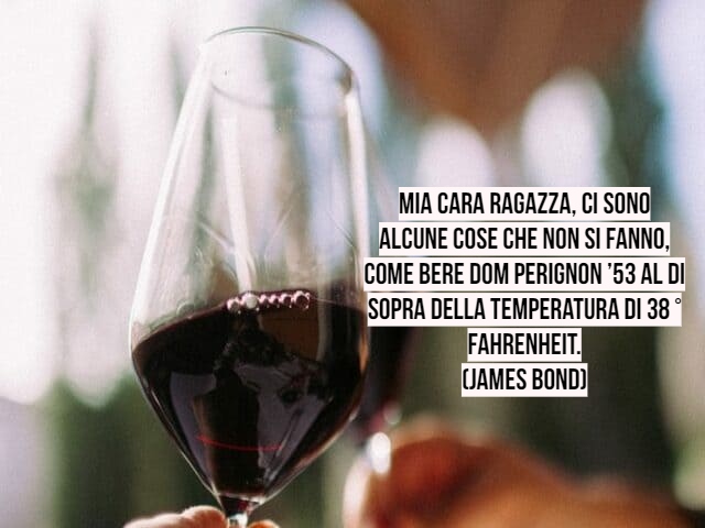 Mia cara ragazza, ci sono alcune cose che non si fanno, come bere Dom Perignon ’53 al di sopra della temperatura di 38 ° Fahrenheit.(James Bond)
