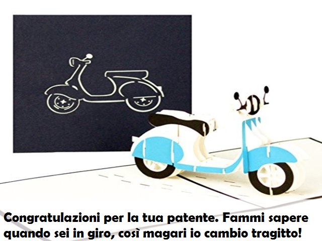 Congratulazioni… fammi sapere quando sei in giro, così magari io cambio tragitto. Auguri!